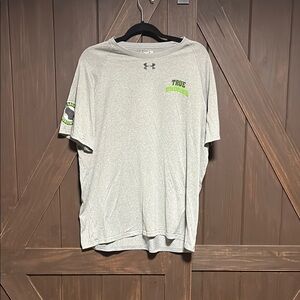 Under Armour Gray Short Sleeve Tee with True Wisconsin Logo